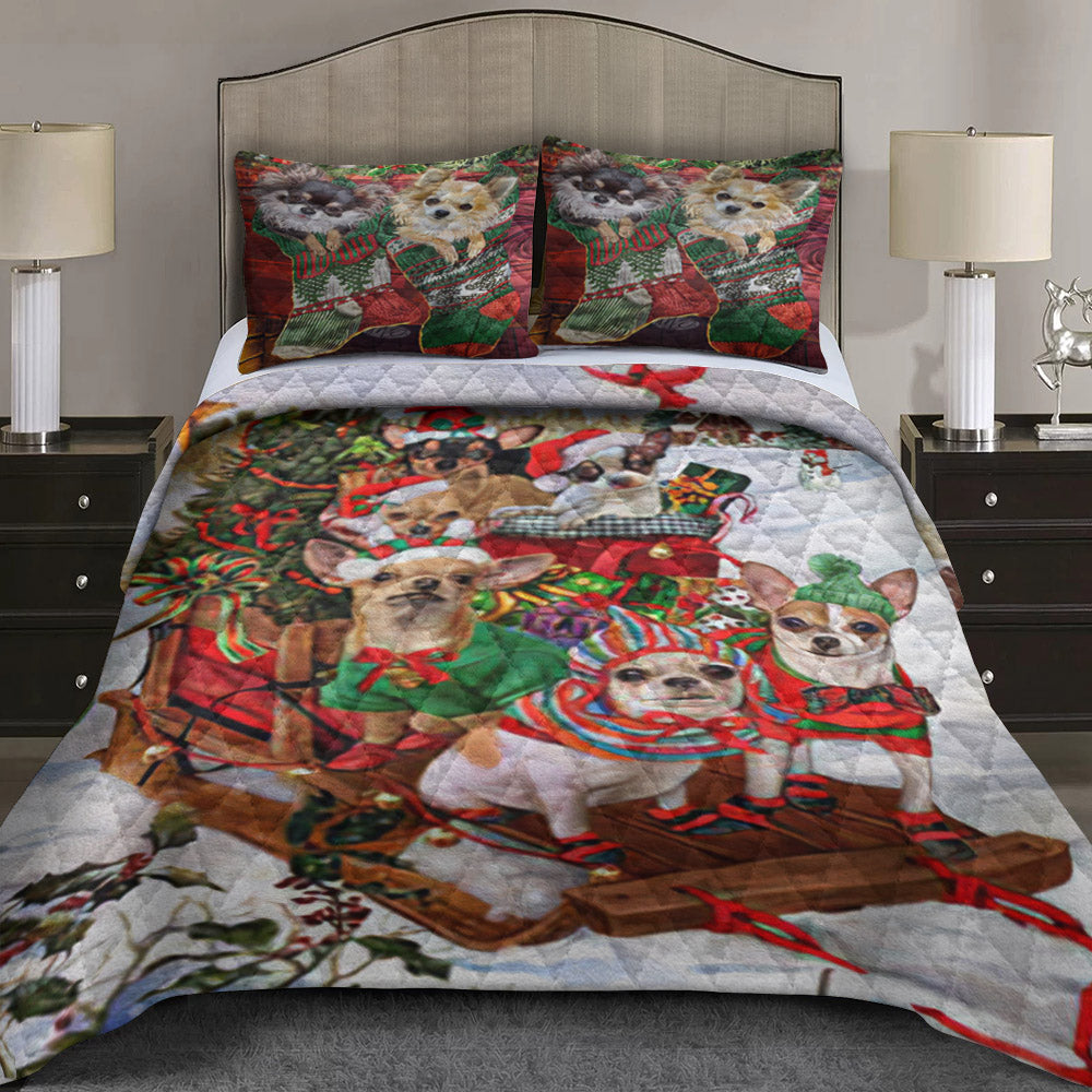 Chihuahua Christmas Quilt Bedding Set TL290903