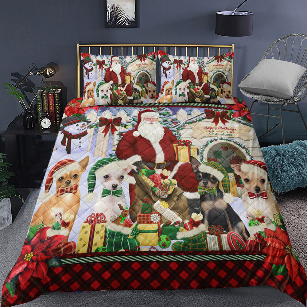 Chihuahua Christmas Quilt Bedding Set TL290903