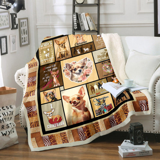 Chihuahua DD210946F Sherpa Fleece Blanket