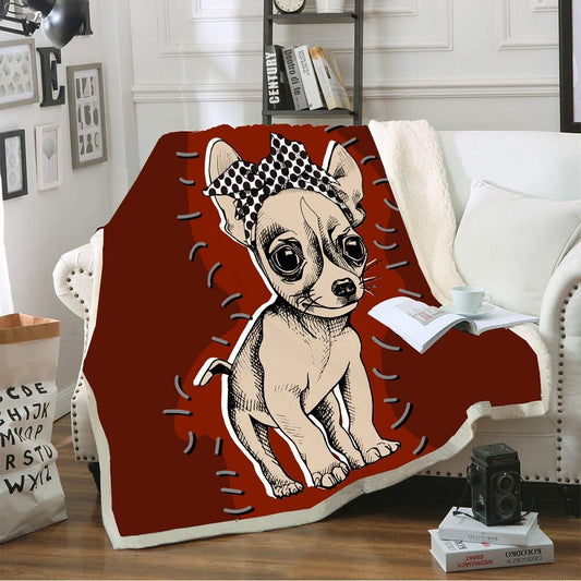 Chihuahua Dog CLA0510054F Sherpa Fleece Blanket