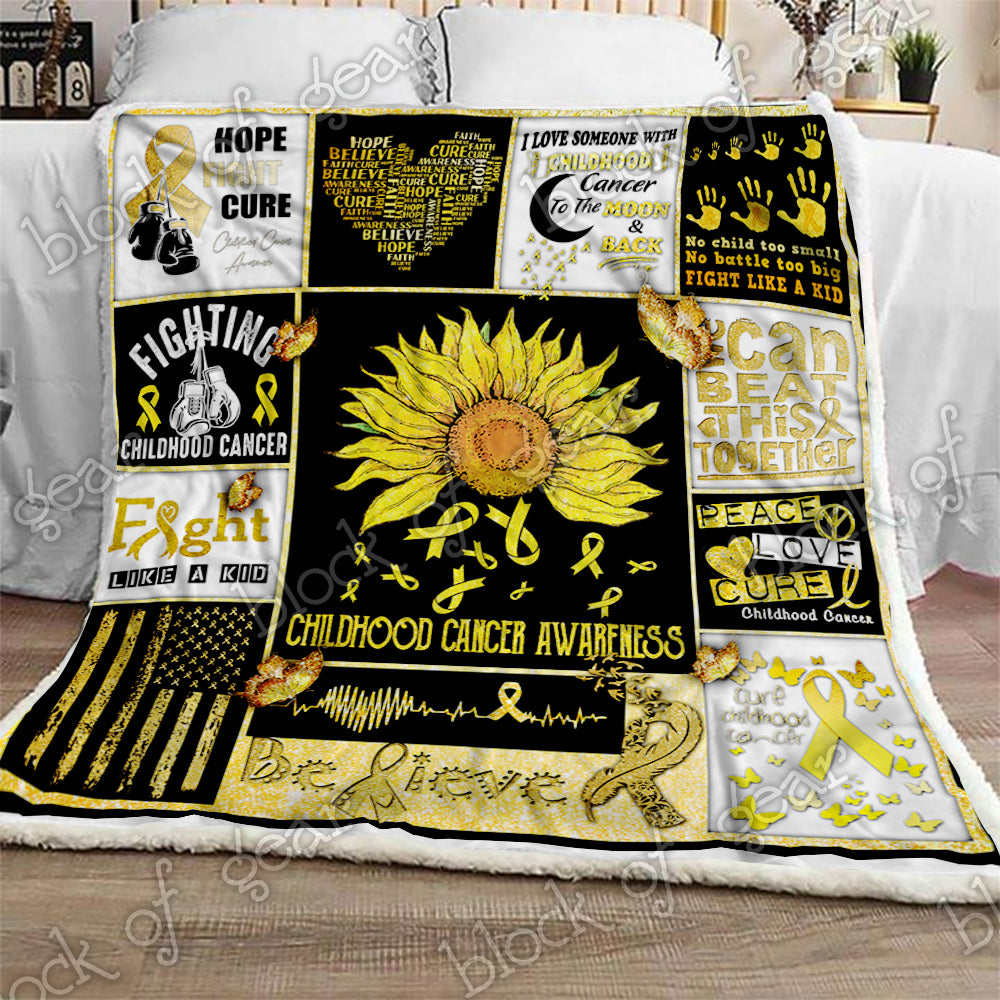 Childhood Cancer Awareness CL280938MDF Sherpa Fleece Blanket