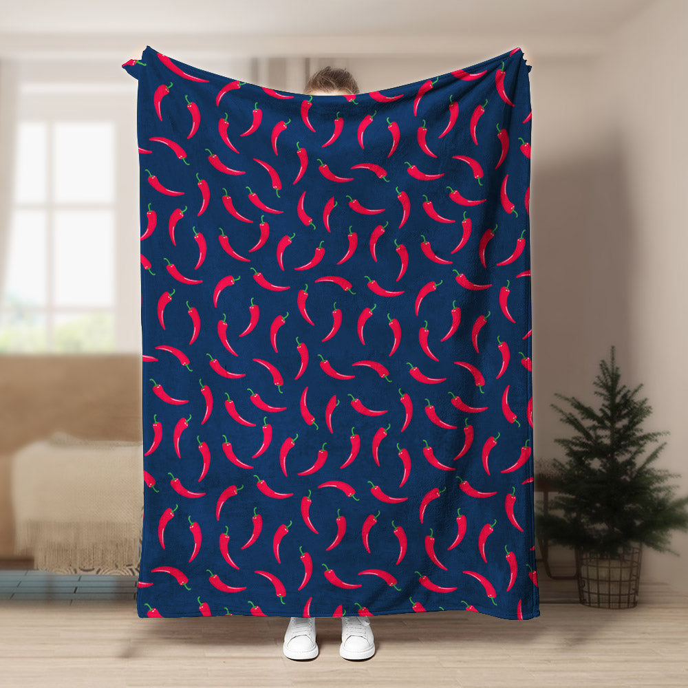 Chilli Pepper Pattern CLA15100616F Sherpa Fleece Blanket
