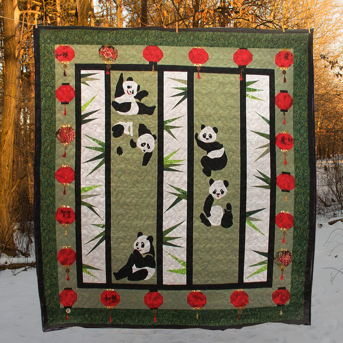 Chinese Pandas CLA0111178Q Quilt Blanket