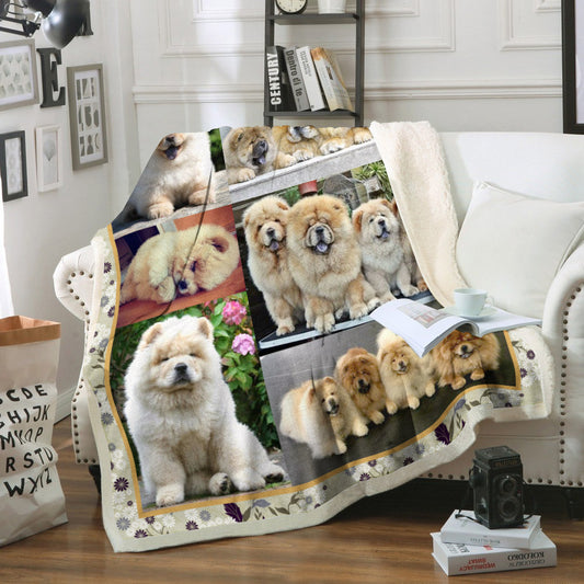 Chowchow Dog CL02110323MDF Sherpa Fleece Blanket