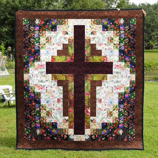 Christian At The Cross Watercolor Quilt Blanket MT060601A