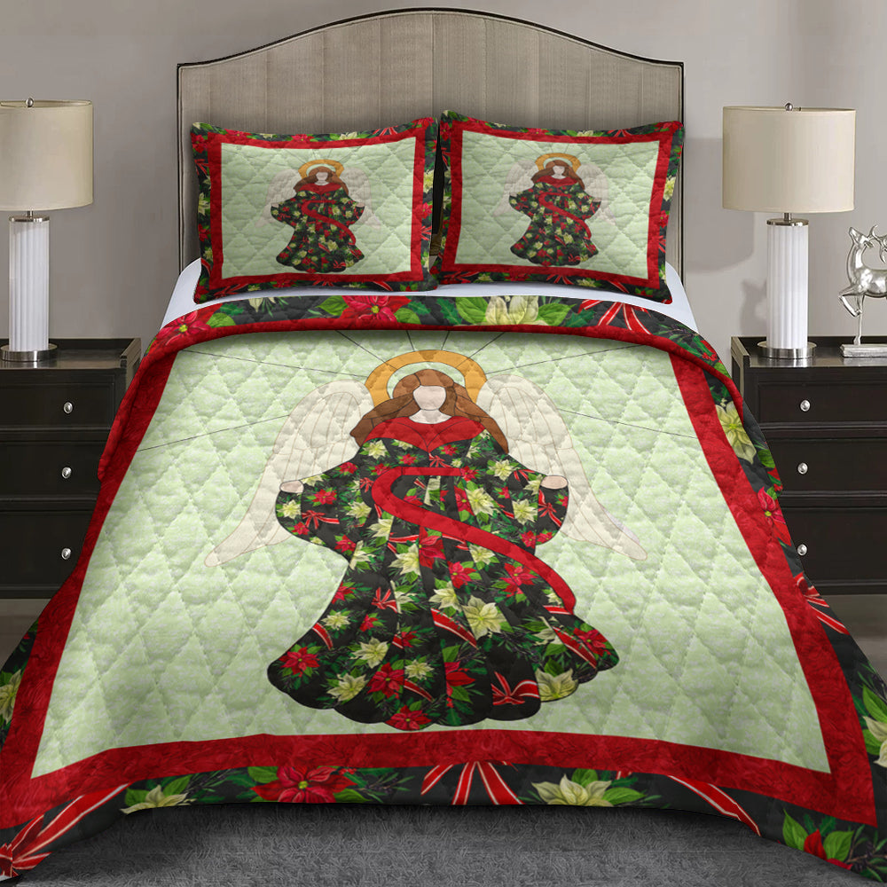 Christian Christmas Angel Quilt Bedding Set MT080601AQBS