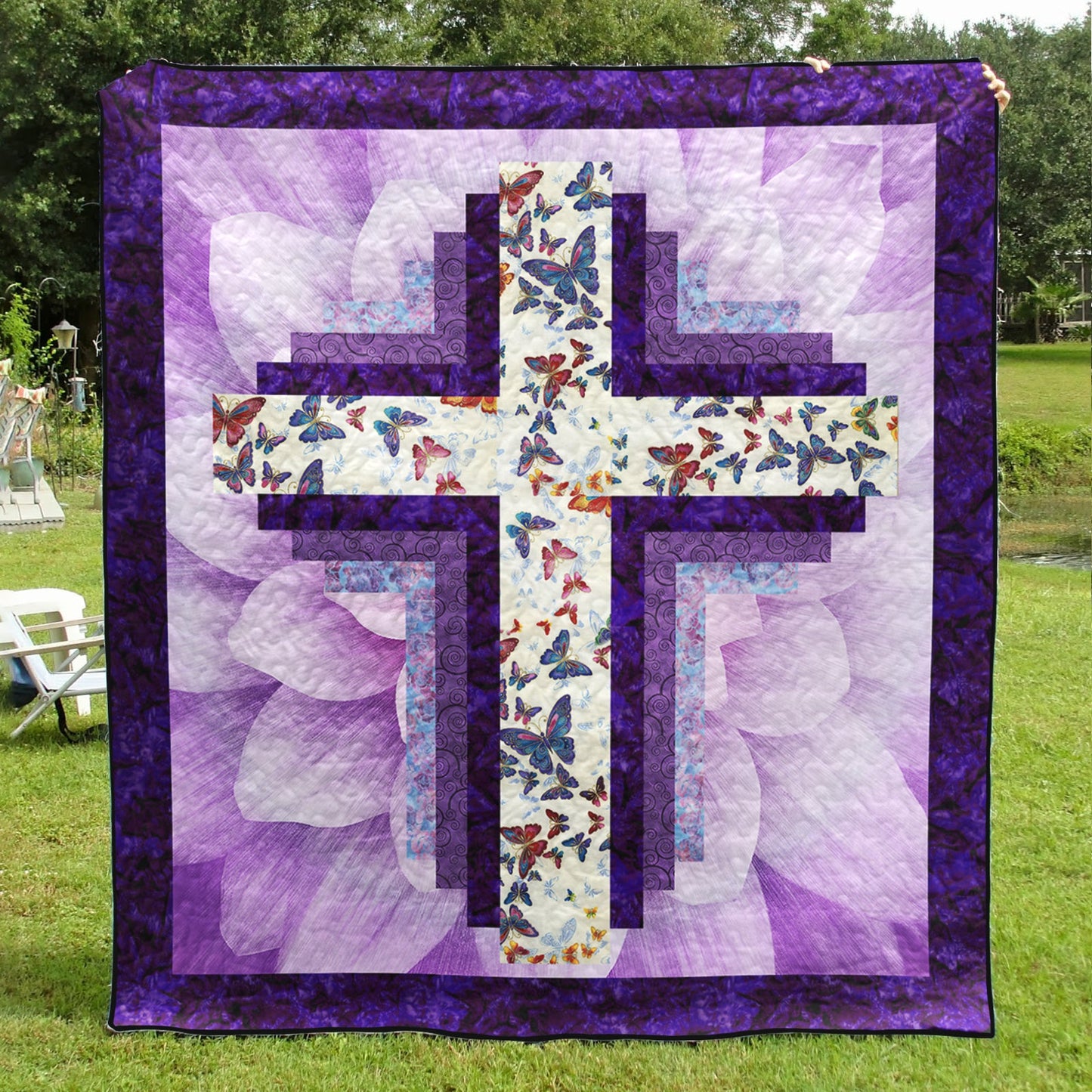 Christian Cross Butterfly  Quilt Blanket TL100603Y