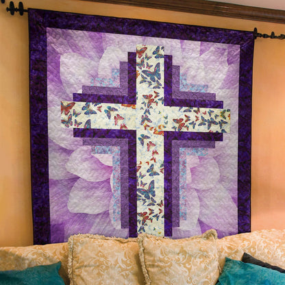 Christian Cross Butterfly  Quilt Blanket TL100603Y