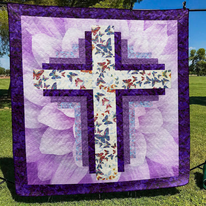 Christian Cross Butterfly  Quilt Blanket TL100603Y