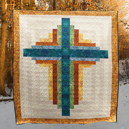 Christian Cross Flower Quilt Blanket HN070602M