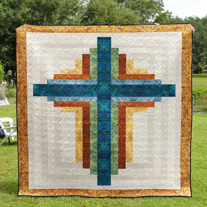 Christian Cross Flower Quilt Blanket HN070602M