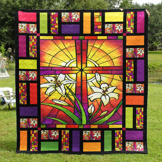 Christian Cross Joyful Quilt Blanket TL060602Y