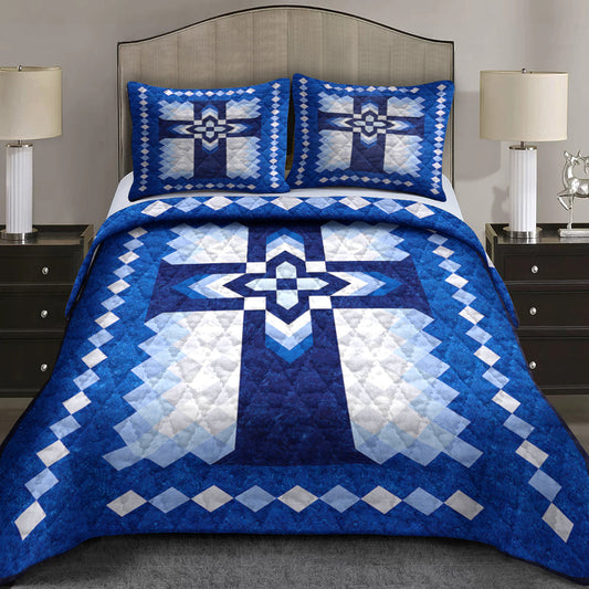 Christian Cross Quilt Bedding Set HN010602MBS