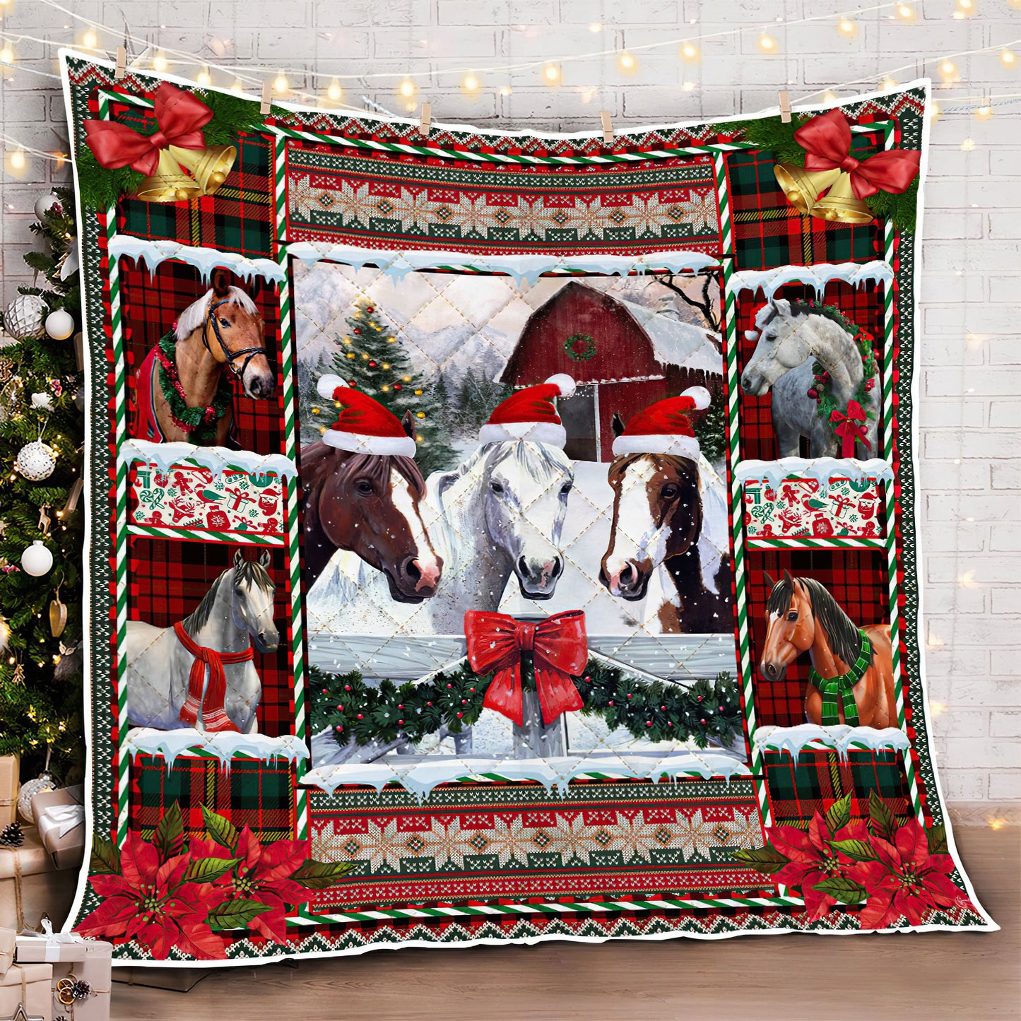 Christmas Barn House ND211003 Quilt Blanket