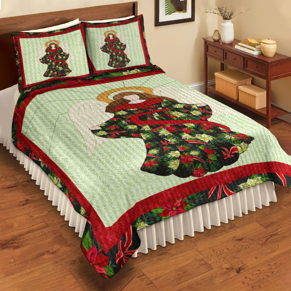 Christian Christmas Angel Quilt Bedding Set MT080601AQBS