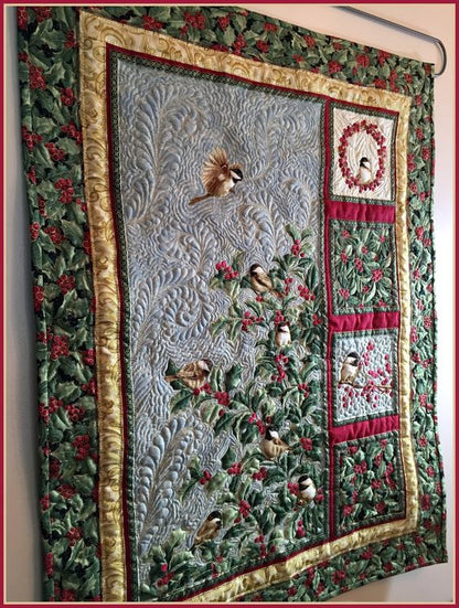 Christmas Bird CLA1110074Q Quilt Blanket