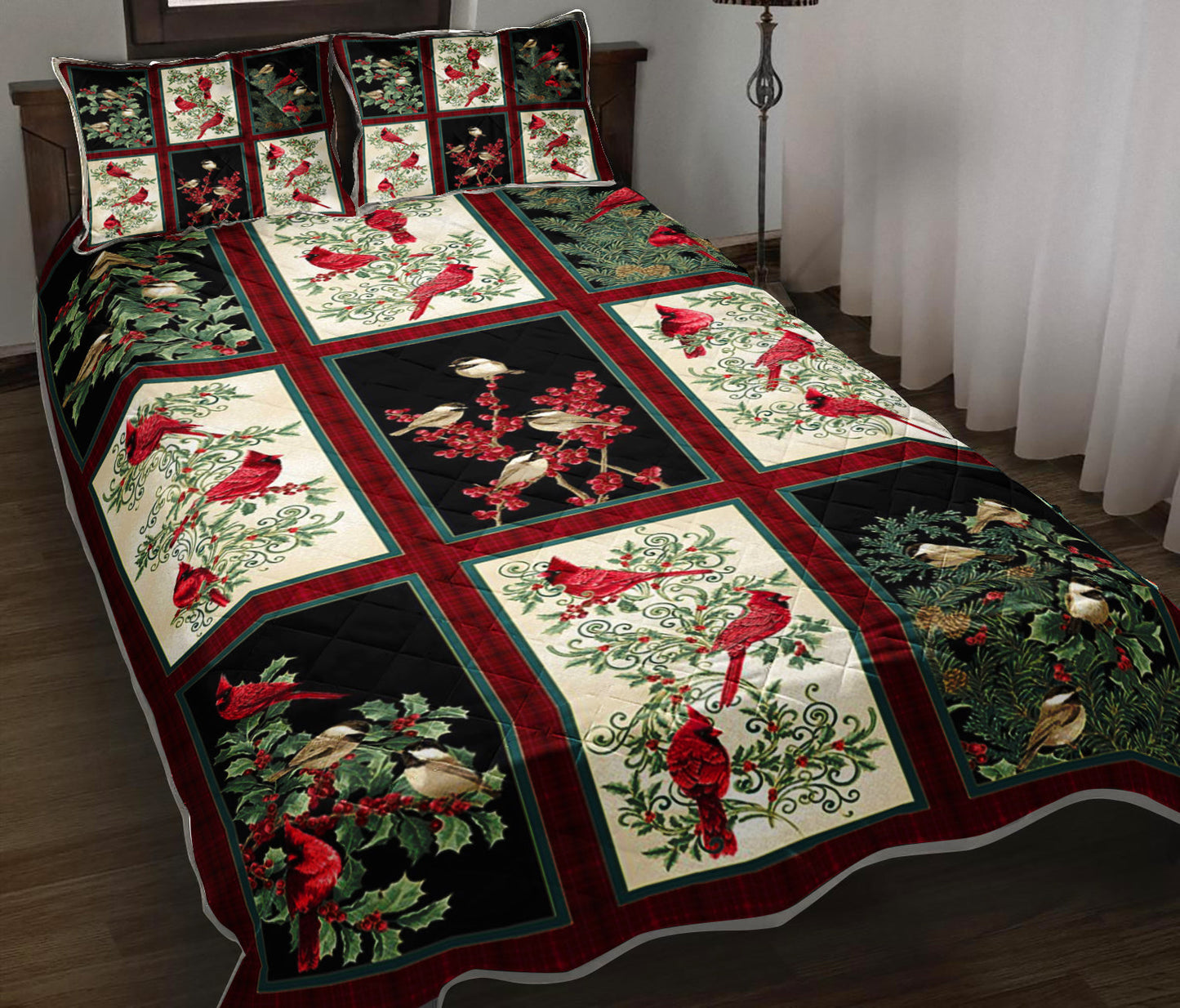 Christmas Bird Quilt Bedding Set TL041005