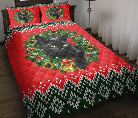 Christmas Black Cat Quilt Bedding Set ND180903