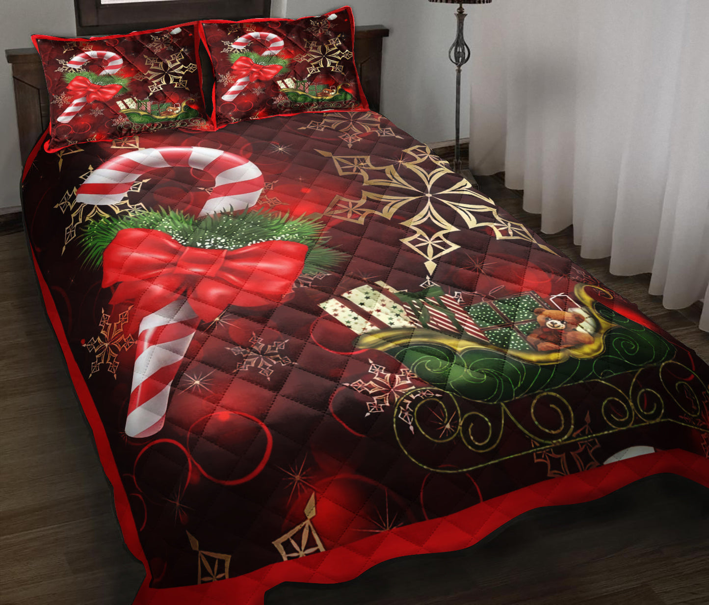 Christmas Candle Quilt Bed Sheet MT1409006