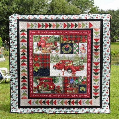 Christmas Car CLA2110116Q Quilt Blanket