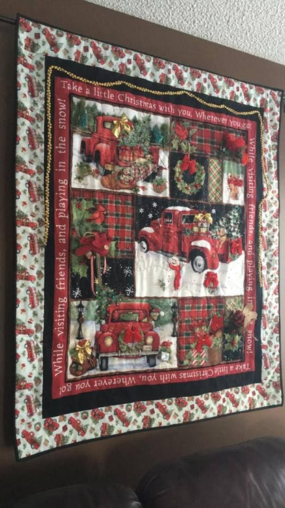 Christmas Car CLA2210124Q Quilt Blanket