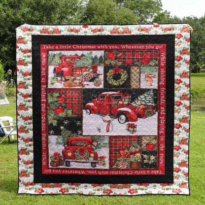 Christmas Car CLA2210124Q Quilt Blanket