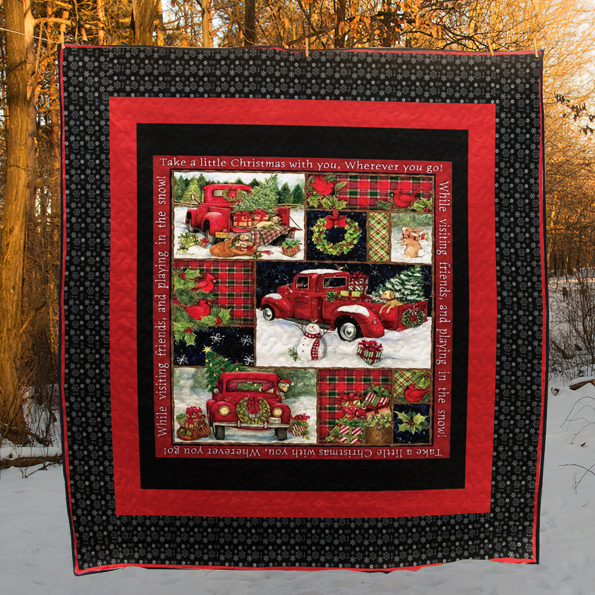 Christmas Car CLA2210126Q Quilt Blanket