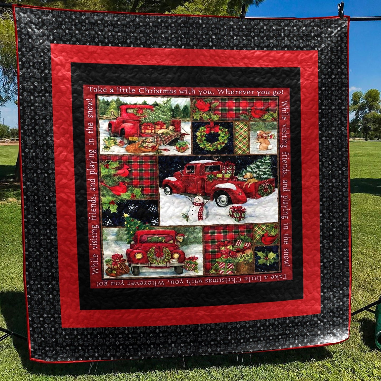 Christmas Car CLA2210126Q Quilt Blanket