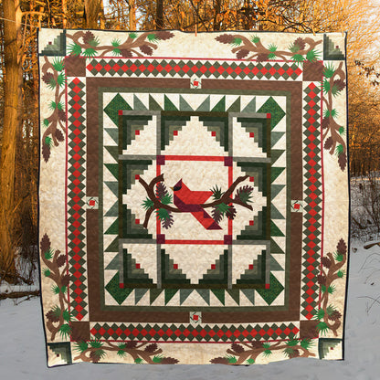 Christmas Cardinal CLA08110242Q Quilt Blanket