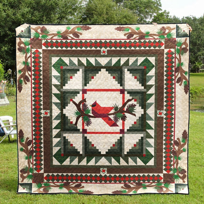 Christmas Cardinal CLA08110242Q Quilt Blanket