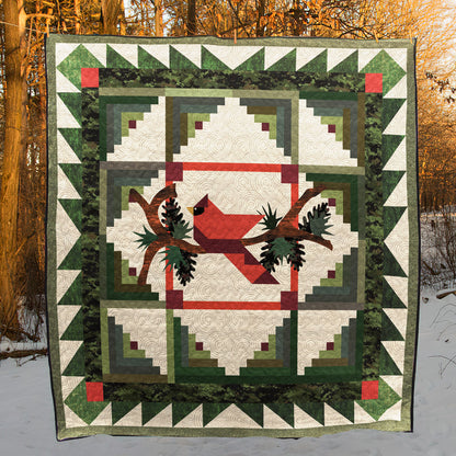 Christmas Cardinal CLA1810122Q Quilt Blanket