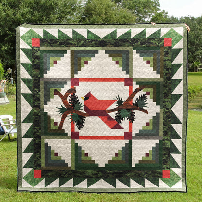 Christmas Cardinal CLA1810122Q Quilt Blanket