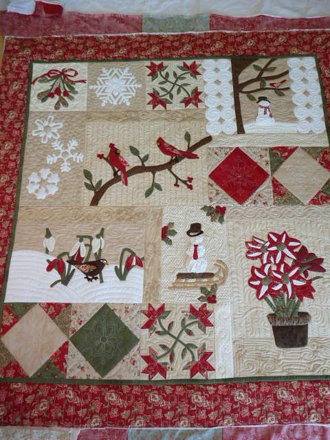 Christmas Cardinal CLA1910133Q Quilt Blanket