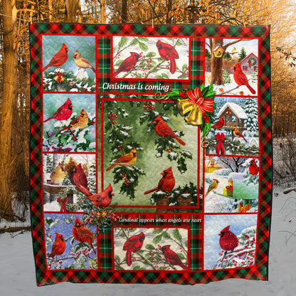 Christmas Cardinals Bird CLA0412658Q Quilt Blanket