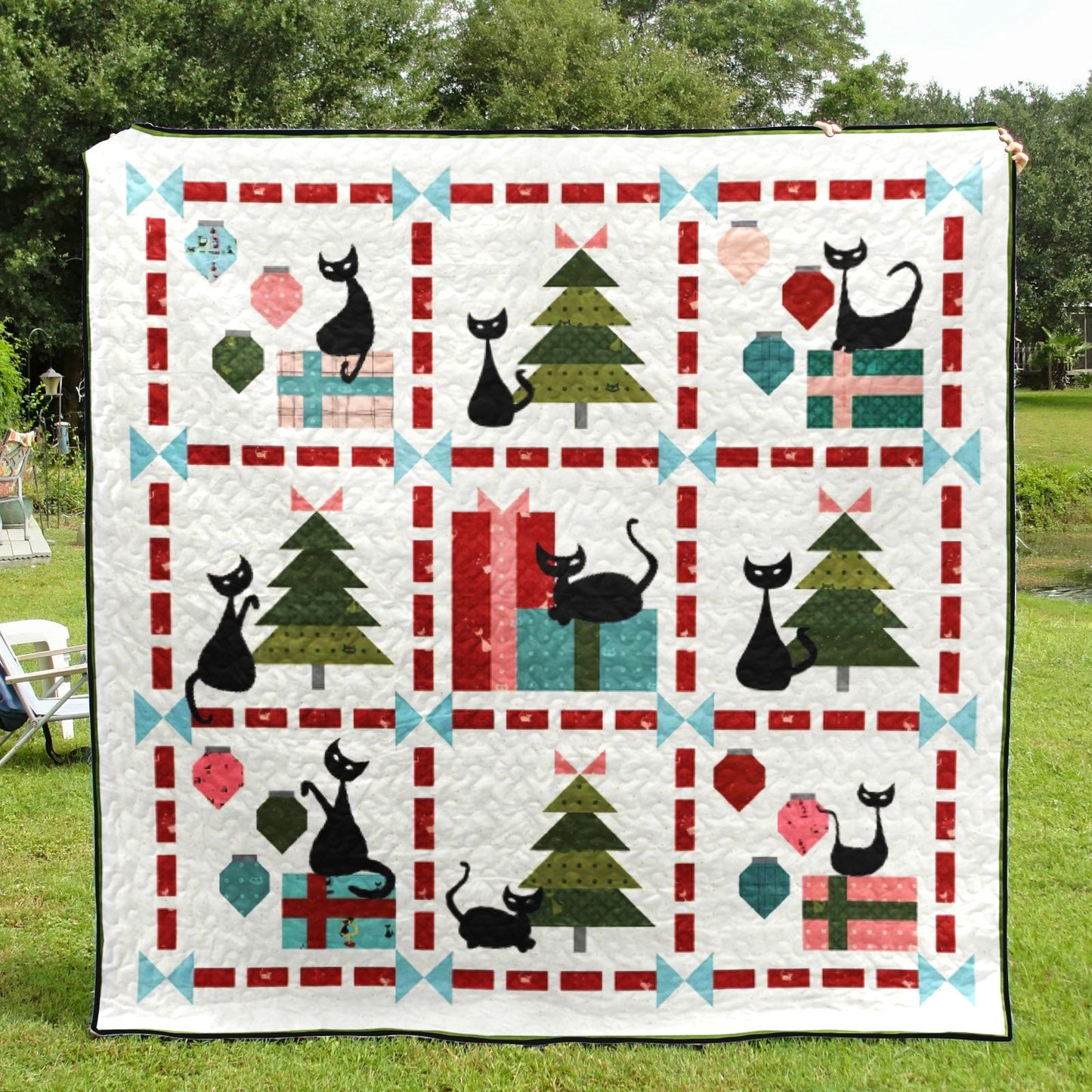 Christmas Cat HN151007D Quilt Blanket