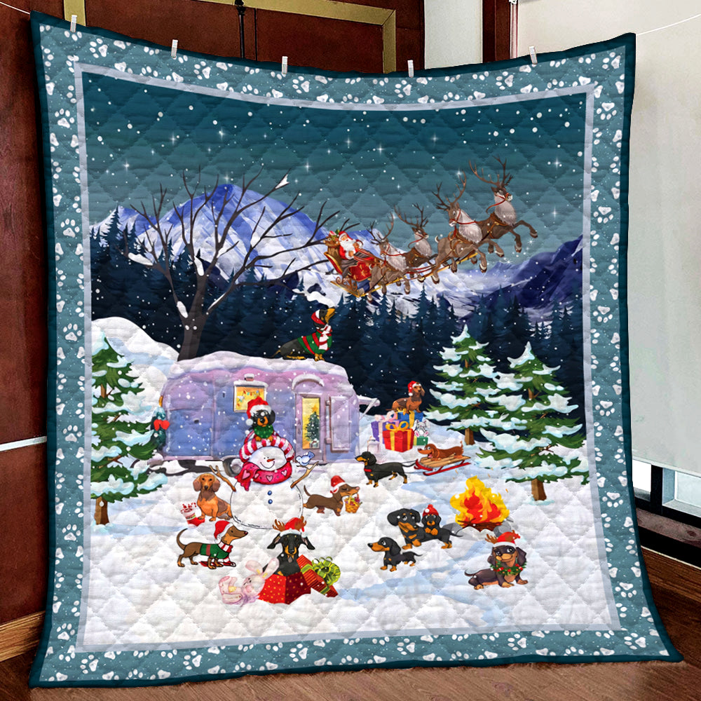 Christmas Dachshund Quilt Blanket MN271006