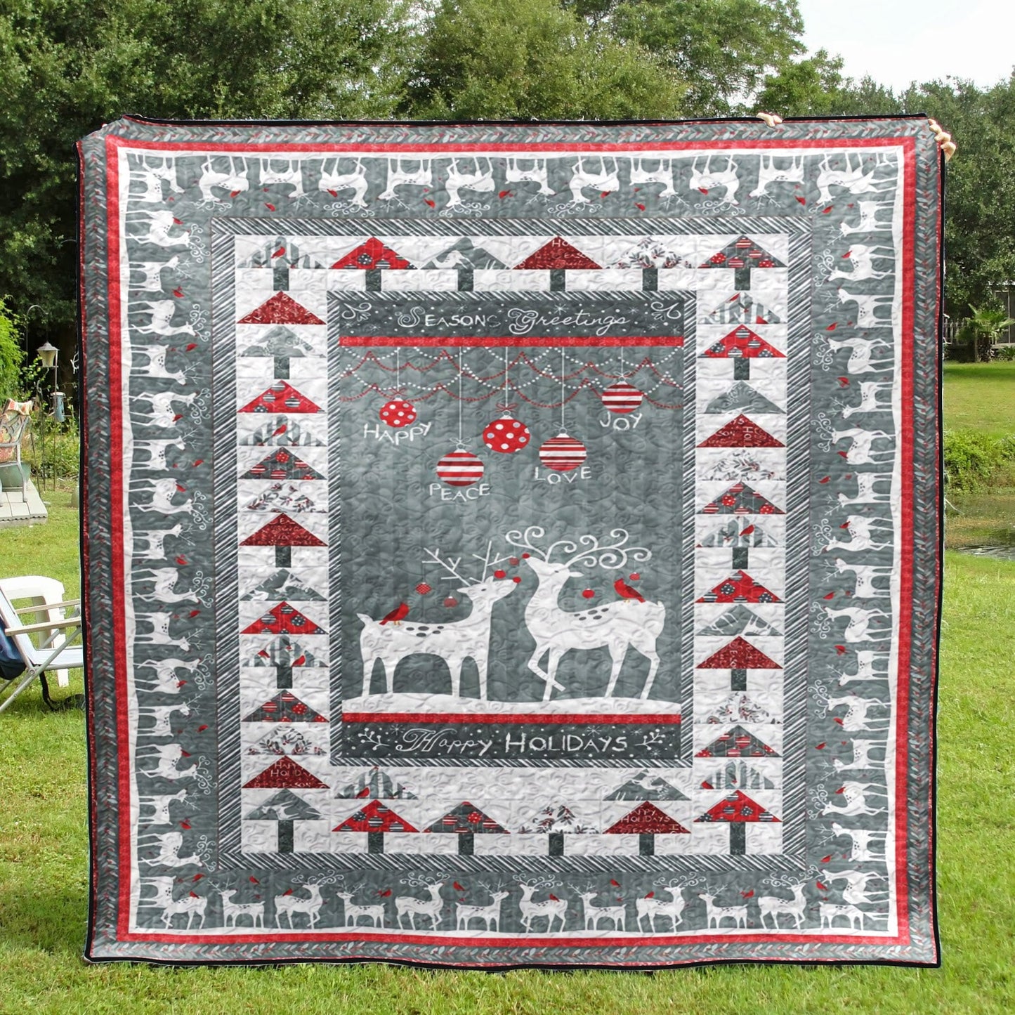 Christmas Deer CLA2110119Q Quilt Blanket