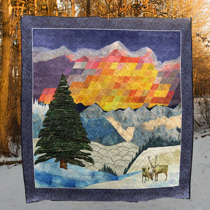 Christmas Eve In Montana CLA08110246Q Quilt Blanket