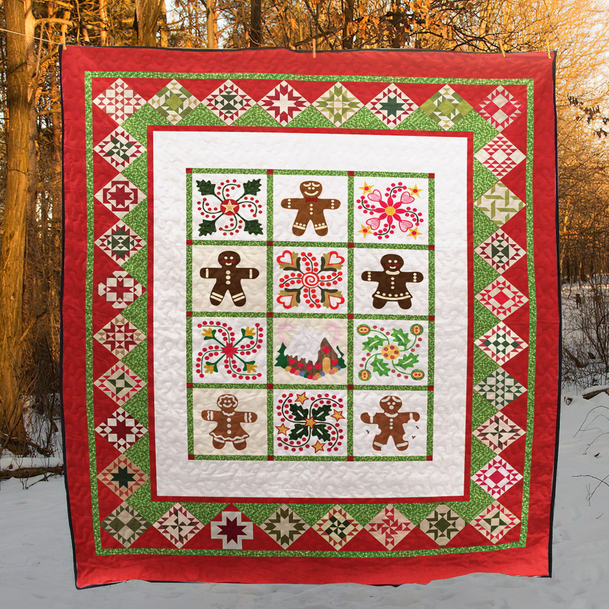 Christmas Gingerbread CLA0611156Q Quilt Blanket