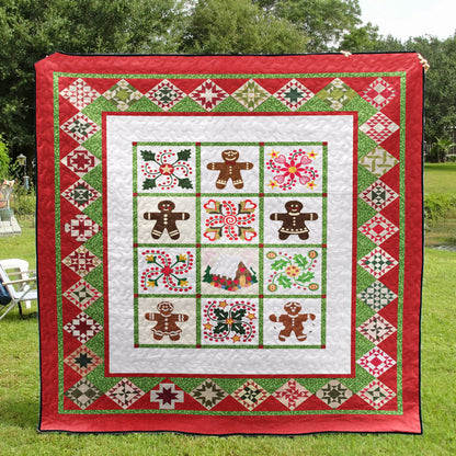 Christmas Gingerbread CLA0611156Q Quilt Blanket