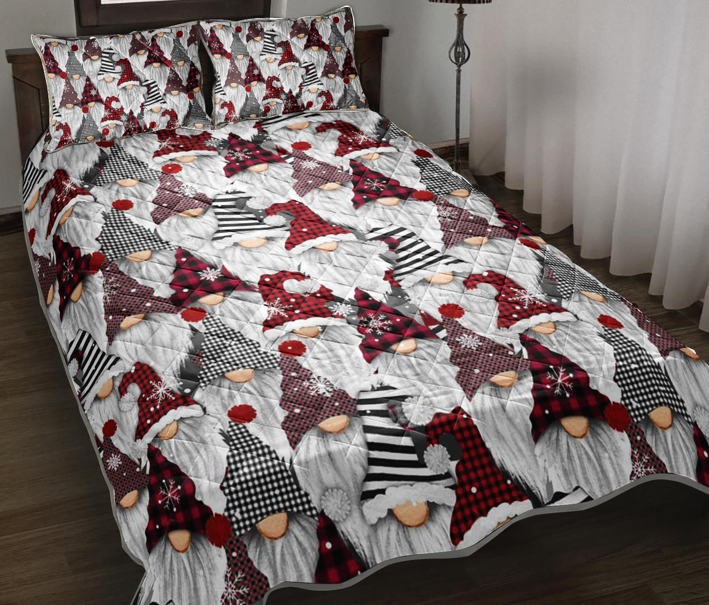 Christmas Gnome Quilt Bedding Set TL041001