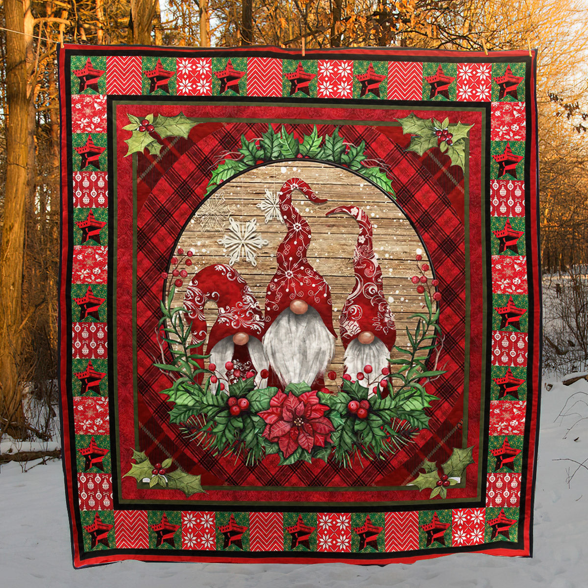 Christmas Gnomes Art Quilt MN301006