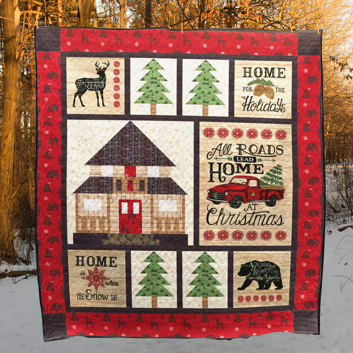 Christmas Home CLT2510101H Quilt Blanket