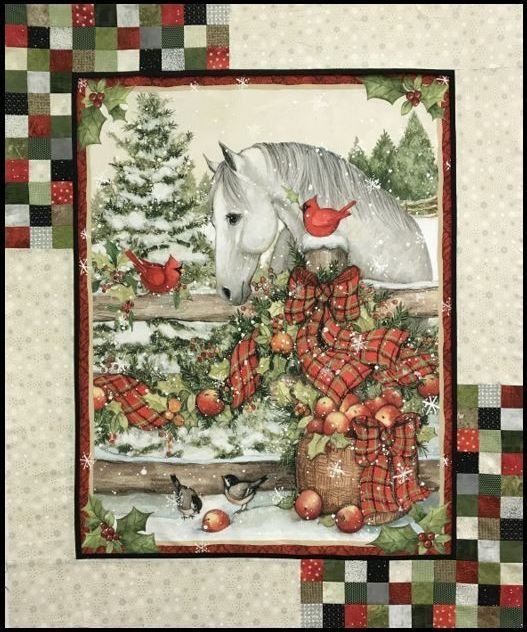 Christmas Horse CLA2110124Q Quilt Blanket