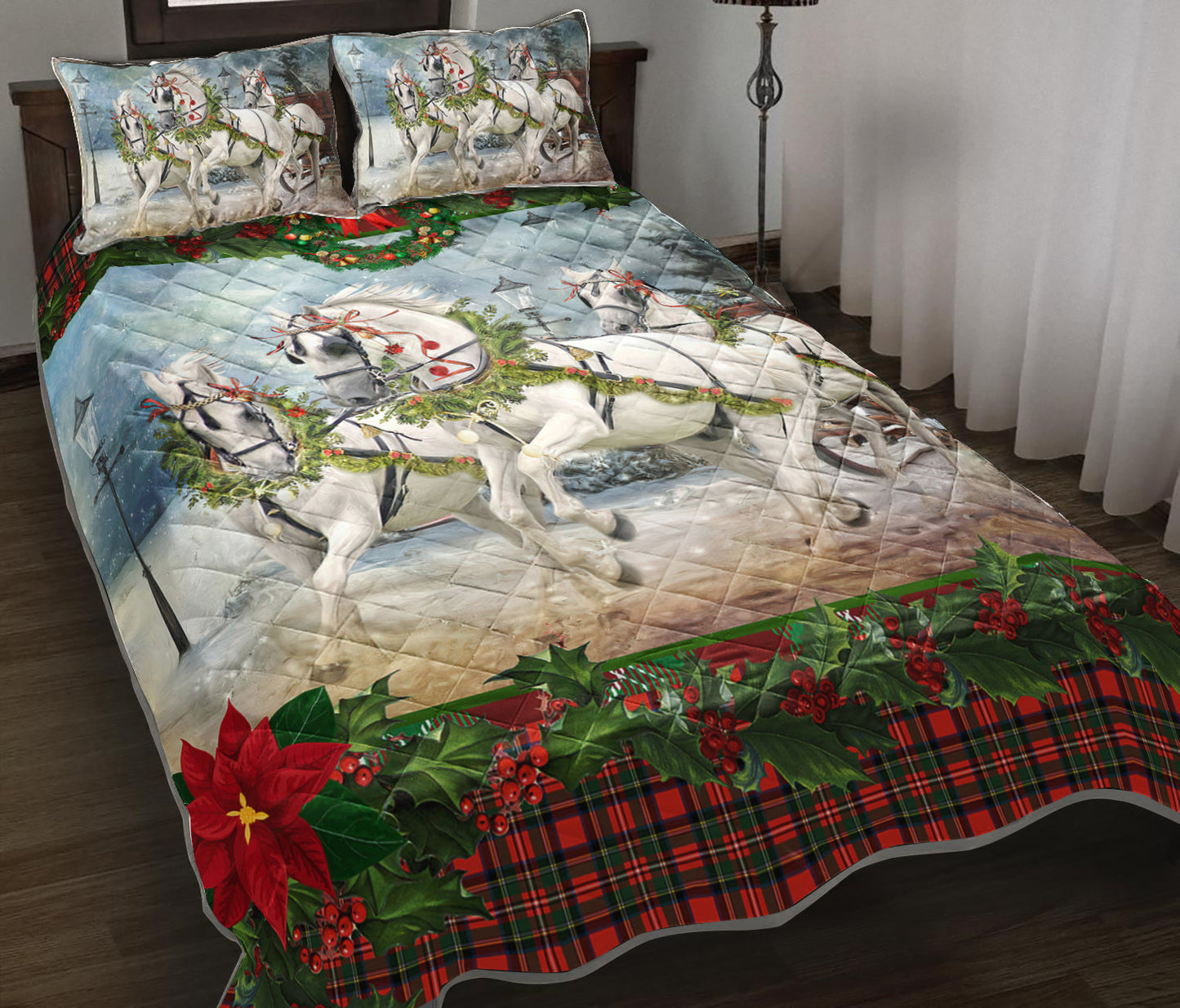 Christmas Horse Quilt Bedding Set TL300903