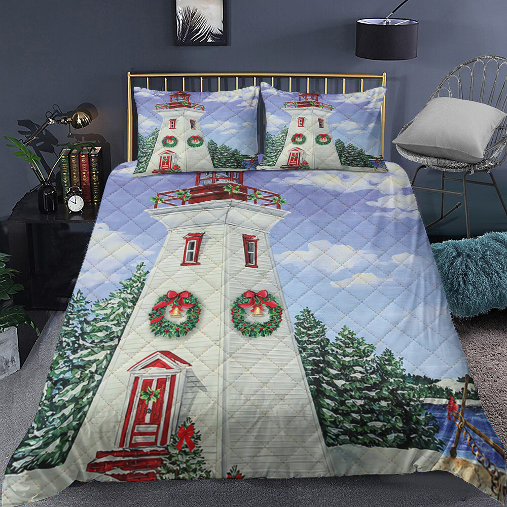 Christmas Lighthouse Quilt Bedding Set MN0110008