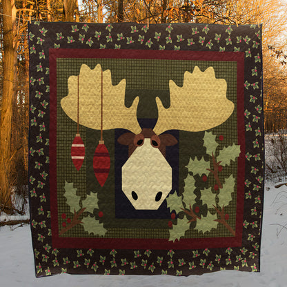 Christmas Moose CLA0511235Q Quilt Blanket