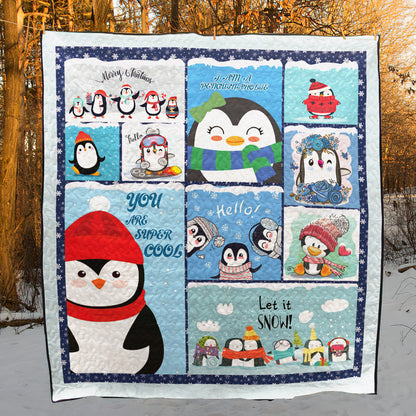 Christmas Penguin CLH1412065Q Quilt Blanket