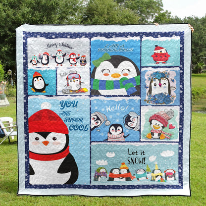 Christmas Penguin CLH1412065Q Quilt Blanket