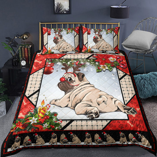 Christmas Pug Quilt Bedding Sets TL200905